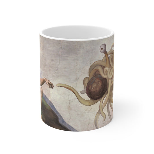 Flying Spaghetti Monster 11oz White Ceramic Mug