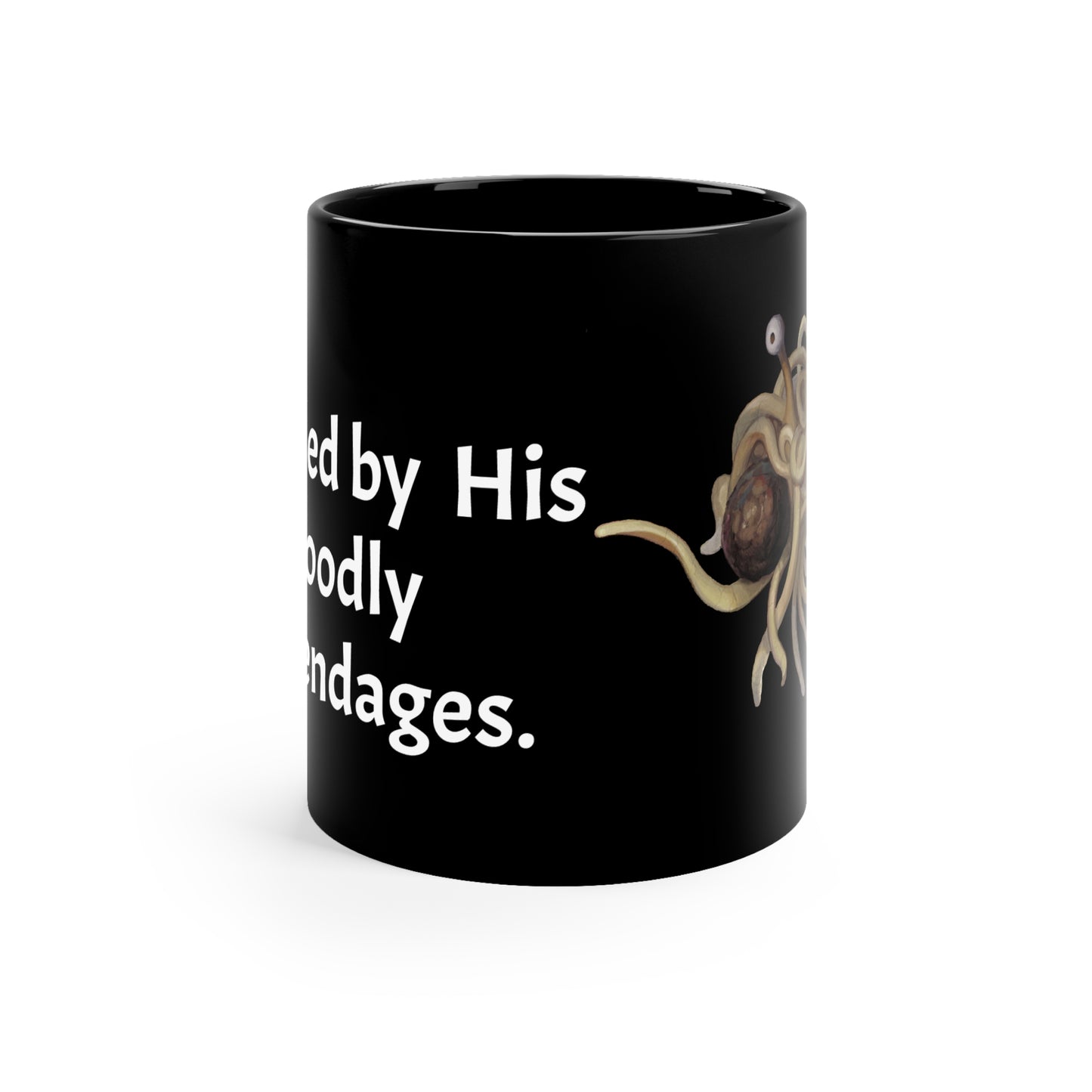 Touched by the Flying Spaghetti Monster Black Coffee Mug